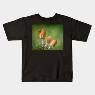 Glistening Inkcap Mushrooms with Shield Bug Kids T-Shirt
